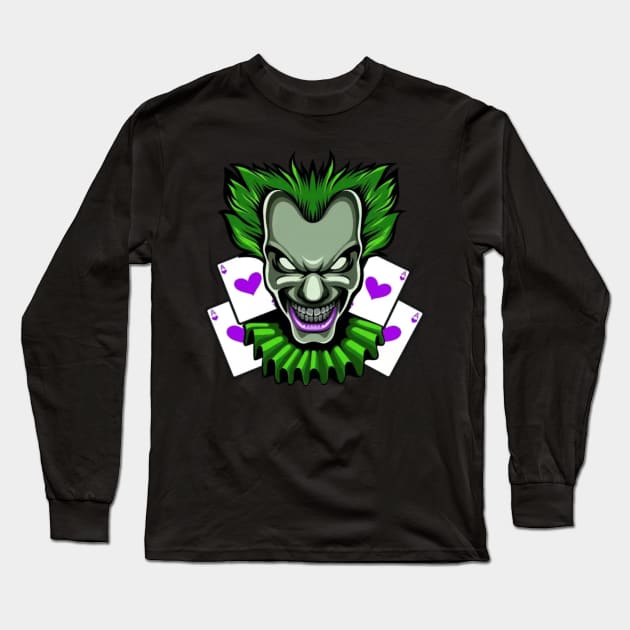 Evil Clown Long Sleeve T-Shirt by Jenex